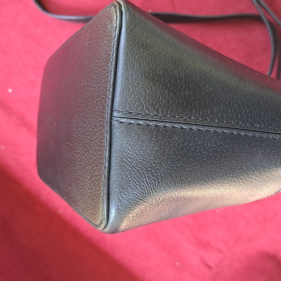 SOLD Kate Spade Soft White/ Black Pebble Leather Satchel/Crossbody EC - Picture 13 of 16